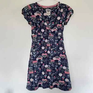 Vestido informal Mantaray cuello en V azul marino rosa estampado floral hasta la rodilla - talla UK 10 - Imagen 1 de 17