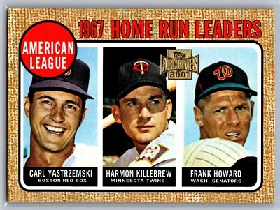 2001 TOPPS ARCHIVES BASEBALL 212 1967 HOME RUN LEADERS YAZ /KILLEBREW /HOWARD - Image 1 of 2
