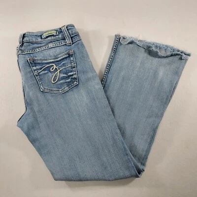 Pantalones de mezclilla ZCO Premium de pierna recta azul embrioide para mujer talla 11 Foto 1 de 4