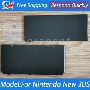 For Nintendo New 3DS Black Top+Bottom Plates Cover Housing Shell Faceplate Case - Picture 1 of 5