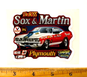 "THE BOSS"  SOX & MARTIN 1970 Pro Stock Plymouth Cuda DECAL COLOR Medium Sticker - Picture 1 of 1