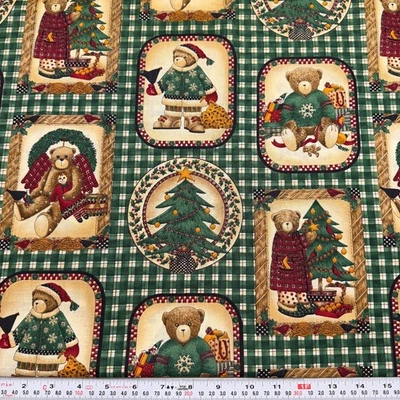 Christmas Bears Motifs Mumms the Word for SSI Cotton Fabric by the HALF YARD - Image 1 of 2
