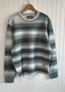 Only NY Sweater Men Size Medium Grey Stripped  - Picture 1 of 6