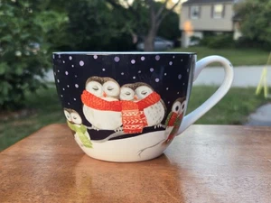 English Portobello By Design Bone China Merry Christmas Owls Coffee Mug Cup - Picture 1 of 11