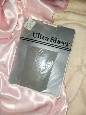 PANTIMEDIAS SEDOSAS DE COLECCIÓN ALTAS GRIS PLATA ULTRA TRANSPARENTES OPACAS NIP EE. UU. PAQUETE DE 2 PARES Foto 1 de 2