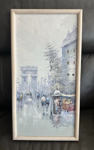 Original Parisino Óleo Sobre Lienzo Impresionista Estilo Victoriano Firmado Francés 25" - Imagen 1 de 10