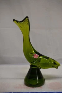 VINTAGE POISSON VIKING VERT 9 1/2" DE HAUT AVEC ÉTIQUETTE RARE MCM USA - Photo 1/3