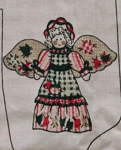 Panel de tela Country Angel vintage corte y coser resortes industrias abuela Navidad - Imagen 1 de 5