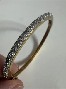 Vintage Gold Bracelet With White Stones - Picture 1 of 15