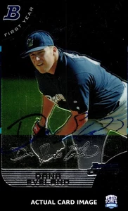 2005 Bowman Chrome #211 DANA EVELAND Milwaukee Brewers AUTO RC EX - Picture 1 of 4