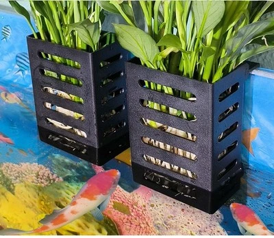 SANJHFF 2 Pcs Aquarium Plant Holder, Fish Tank Plant Holder with Hooks and Suction Cups,