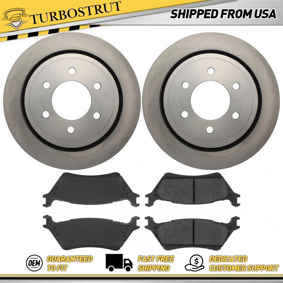 Kit de pastillas de freno rotores de freno traseros originales para Ford F-150 2012-2014 3,7 L Foto 1 de 1