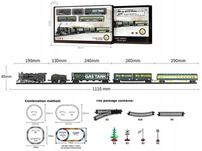 Fenfa Chemin de fer électrique, train avec wagons et voies, lumières, vapeur, son - Photo 1/2