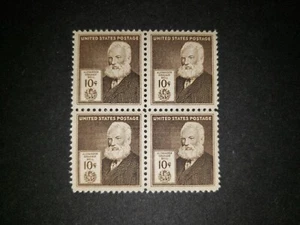 Scott #893 Alex Graham Bell Blk/4 Stamps - VF/XF MNH Cat Val $44 (Free Shipping) - Picture 1 of 2