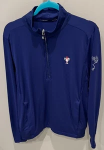 US Navy Seals Trident Cup - B. Draddy 1/4 Zip Pullover - Men's Large - Blue - Picture 1 of 3