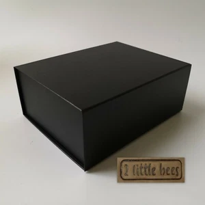 Magnetic Gift Box Black Medium Birthday Baptism Hamper Corporate Boxes UK - Picture 1 of 4