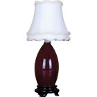 Red Oxblood Chinoiserie Lamp, Asian, Oriental