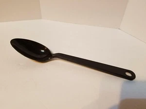 Cuchara sólida de plástico de nailon negro #8 vintage a medida 11 1/2" - Imagen 1 de 6