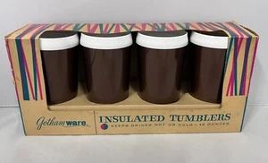 Juego de 4 vasos aislantes Gothamware marrón 13 oz calientes o fríos - Imagen 1 de 5