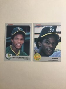 1983 Fleer SUPER STAR #519 #646 RICKEY HENDERSON - 2 CARDS LOT - NM-MINT -4327