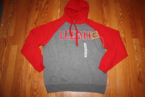 NEW Mens CAMPUS DRIVE Hoodie Sweatshirt Red Gray UTAH UTES Size S Small Cover