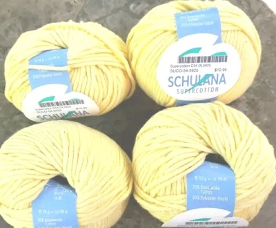 Hilo Schulana Super Algodón 4 madejas amarillo descatalogado 70% algodón 30% elastil Foto 1 de 4