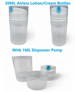 Travel Size Cosmetic Cream/Lotion/Toothpaste Pots. 50ML Airless Engine Design. - Picture 1 of 5