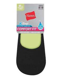 Hanes 6-Pack Liner Socks Women's Comfort Fit Invisible Mid Sport Non Slip Light