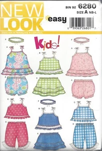 6280 Modello da cucito bambini nuovo look - Pantaloni gonna fascia taglia neonato - Grande - Foto 1 di 2