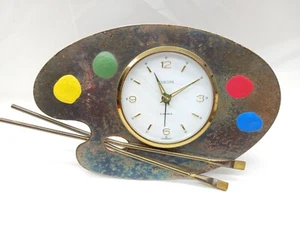 Palette Artisti Metà Secolo Moderno Orologio da Tavolo Europa 2 Gioielli Germania - Foto 1 di 13