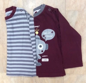 Baby Boys TU Clothes Bundle Long Sleeve Tops Striped Robot Age 12 - 18 Months - Picture 1 of 11
