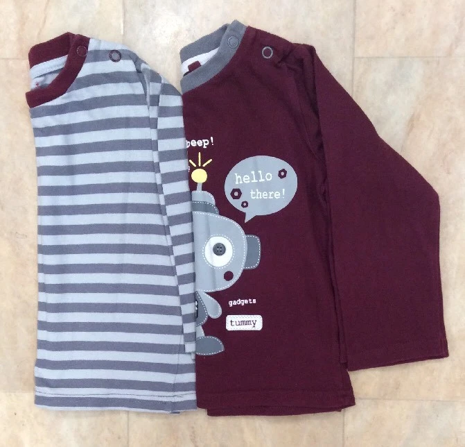 Baby Boys TU Clothes Bundle Long Sleeve Tops Striped Robot Age 12 - 18 Months - Image 1 of 4