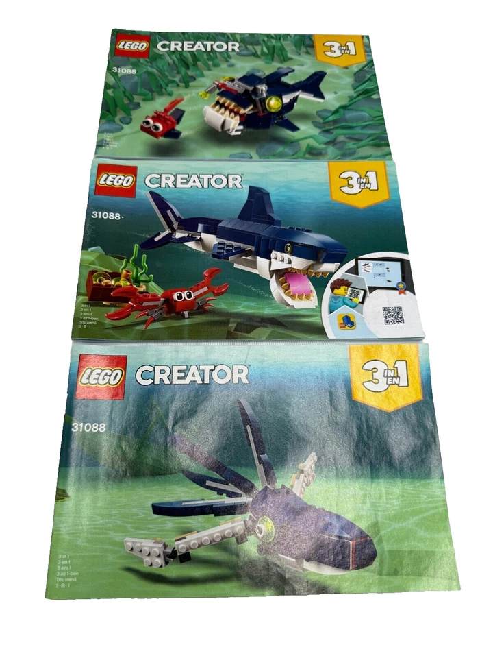 Lego Creator 31088 Deep Sea Creatures 3 in 1 Manual Set, All Great Condition! - Image 1 of 2