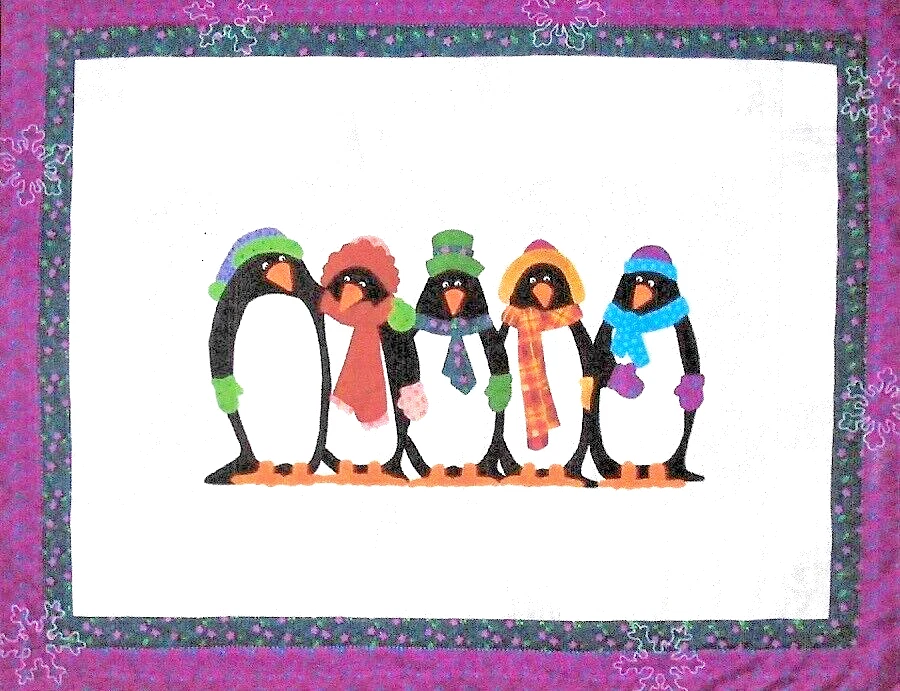 New Applique Quilt Patterns  PENGUINS ON ICE 36¾" x 24¼" - Image 1 of 1