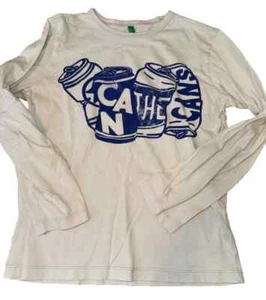 United Colors Of Benetton Boys White T-Shirt long sleeve 9-10 Y - Picture 1 of 3