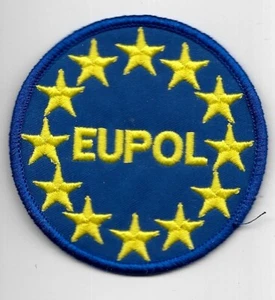EUPOL in BRÜSSEL - BELGIEN Politie Police BLAU  Polizei Abzeichen Patch Belgium - Bild 1 von 2