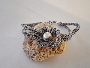 Ilias Lalaounis Greek Antiquity Hercules Knot Motif Silver 925 Mesh Bracelet. - Picture 1 of 7