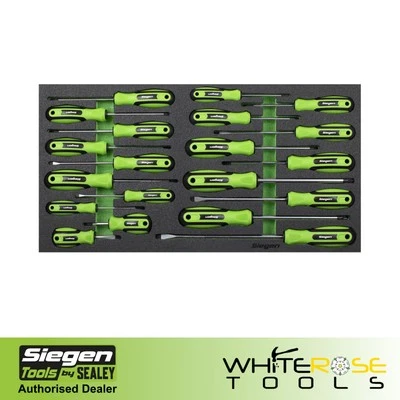 Sealey Screwdriver Set Tool Tray Siegen Slotted Phillips Pozi TRX-Star* 20pc - Image 1 of 4