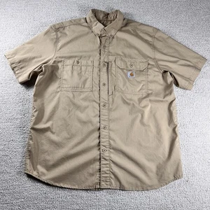 Carhartt Force Relaxed Fit Short Sleeve Shirt Beige Men's Size XL - Picture 1 of 7