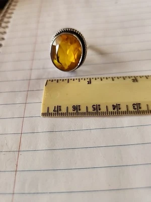 Citrine Gemstone 925 Sterling Silver Handmade Statement Ring All Size  R14 - Image 1 of 4
