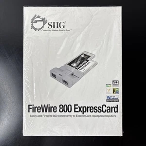 Siig FireWire 800 ExpressCard & Firewire Cable Sealed 2006 Deadstock New/Sealed - Afbeelding 1 van 4
