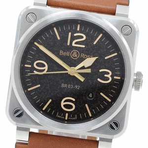 BELL & ROSS WATCH BR03-92-ST-G-HE GOLDEN HERITAGE DATE AUTOMATIC BLACK MEN'S F/S - Picture 1 of 9