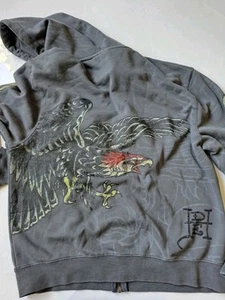 Vintage Ed Hardy x Urban Out Full Zip Hoodie Medium Baggy Y2k Style - Picture 1 of 7