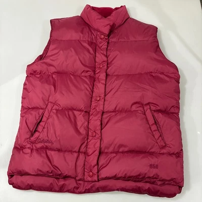 Cabela's L Red Premier Northern Goose Down Puffer Vest 650 Snap Front - Image 1 of 4
