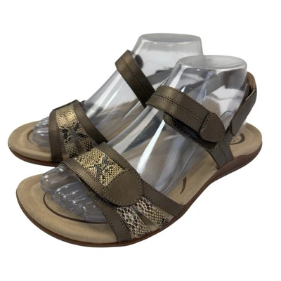 Abeo Brynn Snake Print Sandals Size 8 N Adjustable Comfort Casual Animal - Image 1 of 4