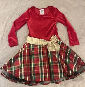 NWOT Girls Size 7 Red and Plaid Bonnie Jean Christmas Dress (F1) - Picture 1 of 3