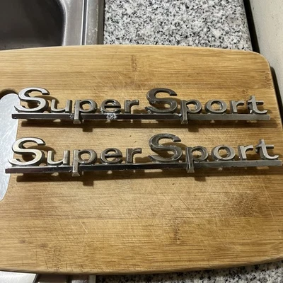 1966 Chevrolet Chevelle SS original OEM “super Sport” Quarter Panel Emblems Pair - Image 1 of 4