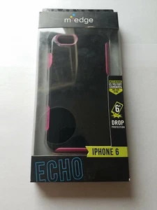 M-Edge Echo Series Case for Apple iPhone SE/8/7/6/6s - Black and Pink - Picture 1 of 3