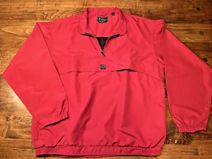 Descente Windproof Men's XL Red 1/4 Zip Vented Long Sleeve Pullover - Picture 1 of 7