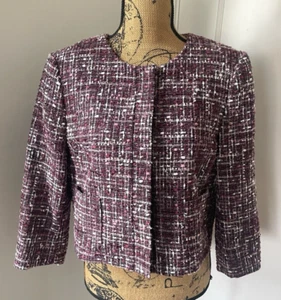 Ladies Brooks Brothers Classic Short Wine/Maroon and Pink Jacket Size 12 - Picture 1 of 13
